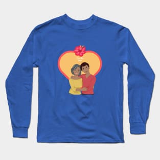 Adult Child an Mother, African American/Black Long Sleeve T-Shirt